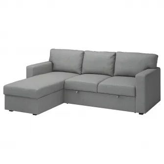 IKEA BÅRSLÖV Canapea extensibila 3locuri+sezlong, Tibbleby bej/gri