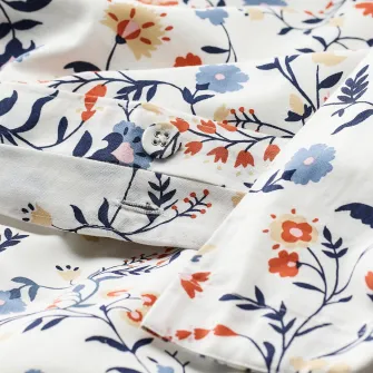 IKEA BRUDKRUSBÄR Husa pilota+2 fete perna, alb multicolor/model floral, 200x200/50x60 cm