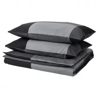 IKEA BRUNKRISSLA Husa pilota+2 fete perna, negru, 240x220/50x80 cm