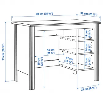 IKEA BRUSALI Birou, alb, 90x52 cm