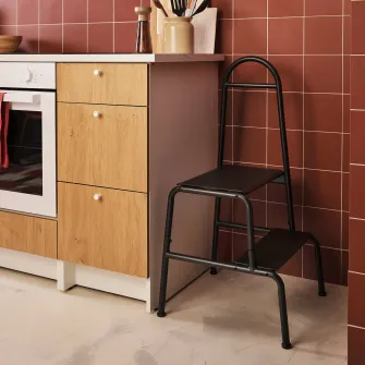 IKEA BÄSINGEN Taburet cu bara de mana, 2 trepte, antracit