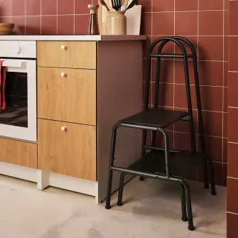 IKEA BÄSINGEN Taburet cu bara de mana, 2 trepte, antracit