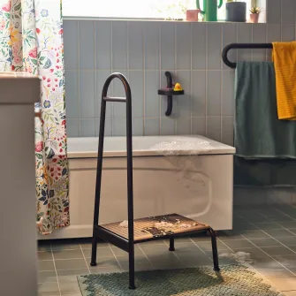 IKEA BÄSINGEN Taburet cu maner, antracit