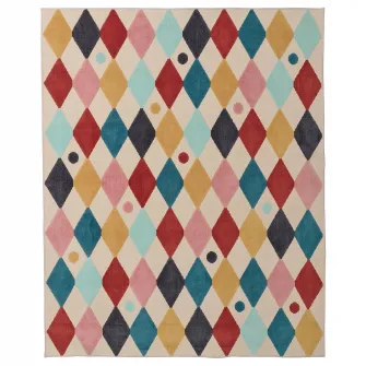 IKEA BUSENKEL Covor, model arlechin/multicolor, 130x160 cm