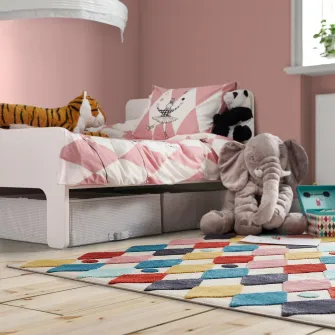 IKEA BUSENKEL Covor, model arlechin/multicolor, 130x160 cm