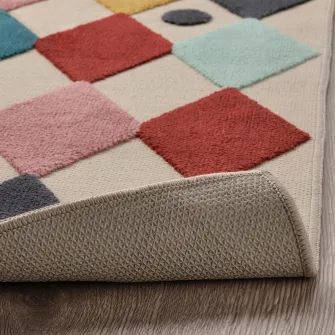 IKEA BUSENKEL Covor, model arlechin/multicolor, 130x160 cm