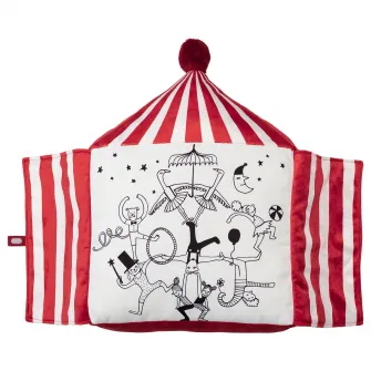 IKEA BUSENKEL Perna, forma cort circ rosu/alb, 48x37 cm