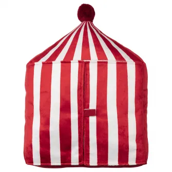 IKEA BUSENKEL Perna, forma cort circ rosu/alb, 48x37 cm