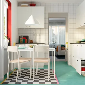 IKEA BUSLÄTT Scaun, alb/pin