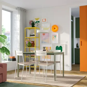 IKEA BUSLÄTT Scaun, alb/pin