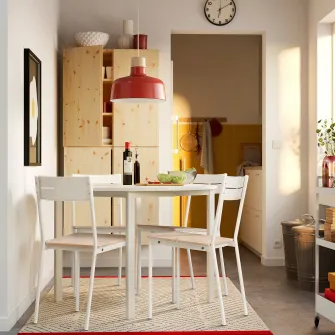 IKEA BUSLÄTT Scaun, alb/pin