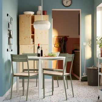 IKEA BUSLÄTT Scaun, gri-verde/pin