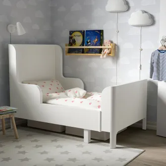 IKEA BUSUNGE Pat extensibil, alb, 80x200 cm
