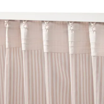 IKEA BYMOTT Draperii, 2buc, alb/bej dungat/rjns, 120x300 cm
