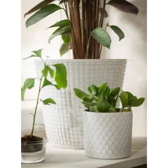 IKEA CHIAFRÖN Ghiveci, alb, 9 cm