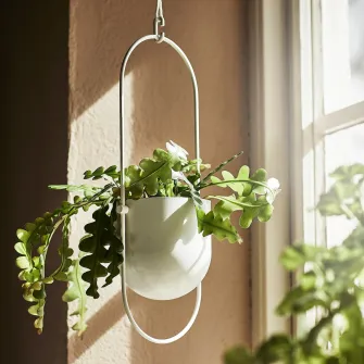 IKEA CHILISTRÅN Ghiveci suspendat, interior/exterior alb, 12 cm