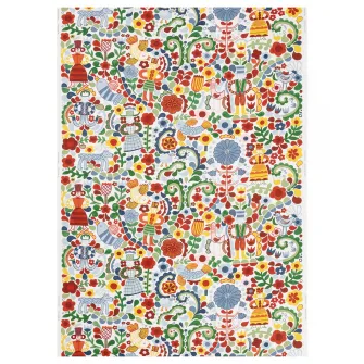 IKEA CINTIAKAKTUS Metraj pre-taiat, alb/multicolor, 150x300 cm