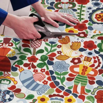IKEA CINTIAKAKTUS Metraj pre-taiat, alb/multicolor, 150x300 cm
