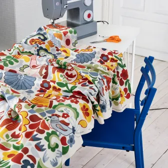 IKEA CINTIAKAKTUS Metraj pre-taiat, alb/multicolor, 150x300 cm