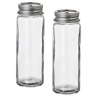 IKEA CITRONHAJ Recipient sare/piper, sticla transparenta/inox, 12 cm