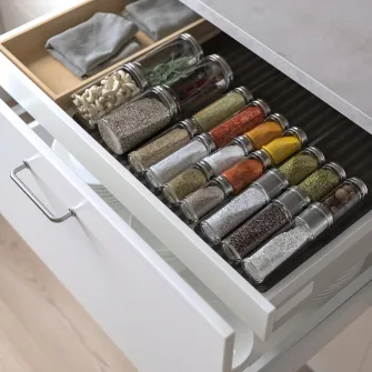 IKEA CITRONHAJ Recipient sare/piper, sticla transparenta/inox, 12 cm