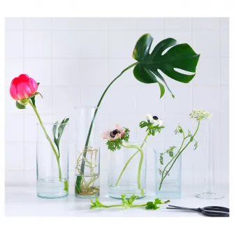 IKEA CYLINDER Set 3 vaze, sticla transparenta