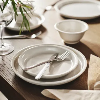 IKEA DAGGASTER Farfurie aperitiv, buline/bej deschis, 20 cm