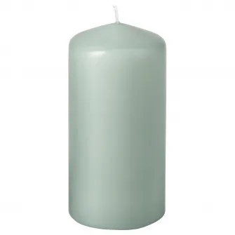 IKEA DAGLIGEN Lumanare bloc neparfumata, gri-verde deschis, 14 cm 40 h