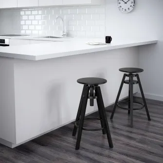 IKEA DALFRED Scaun bar, negru, 63-74 cm