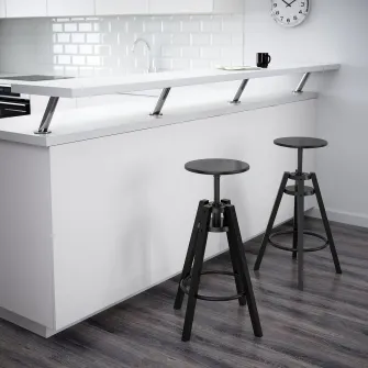 IKEA DALFRED Scaun bar, negru, 63-74 cm