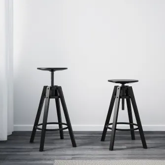 IKEA DALFRED Scaun bar, negru, 63-74 cm