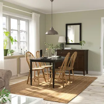 IKEA DANDERYD / SKOGSTA Masa + 4 scaune, negru/acacia, 130 cm