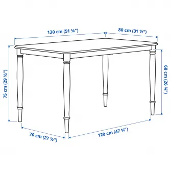IKEA DANDERYD Masa, alb, 130x80 cm