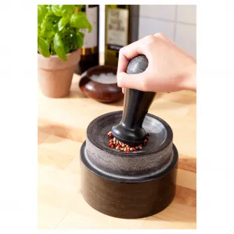 IKEA ÄDELSTEN Mojar+pistil, marmura negru