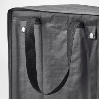 IKEA DIMPA Sacosa sortare deseuri, alb/gri inchis/gri, 22x35x45 cm/35 l