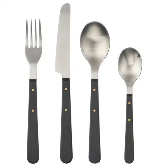 IKEA DOFTSKÖLD Set tacamuri, 24 piese, negru
