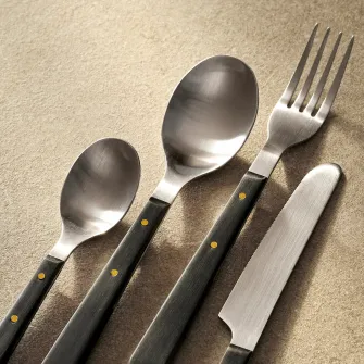 IKEA DOFTSKÖLD Set tacamuri, 24 piese, negru