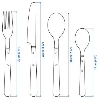 IKEA DOFTSKÖLD Set tacamuri, 24 piese, negru