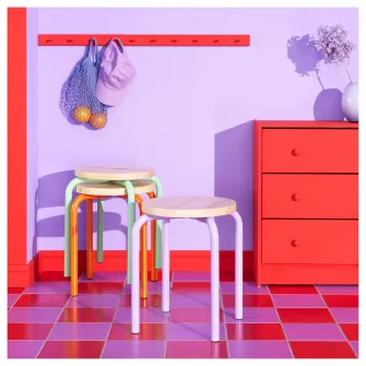IKEA DOMSTEN Taburet, lila/pin