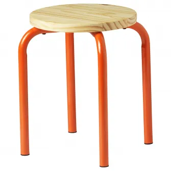 IKEA DOMSTEN Taburet, portocaliu/pin