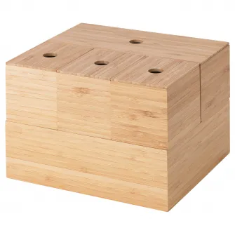 IKEA DRAGAN Set 5 cutii, bambus, 24x20 cm