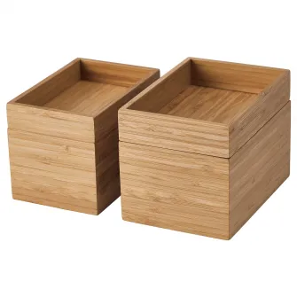 IKEA DRAGAN Set accesorii baie, 4 piese, bambus