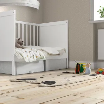 IKEA DRÖMSLOTT Covor, forma caine alb murdar/gri, 66x110 cm