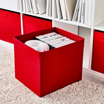 IKEA DRÖNA Cutie, rosu, 33x38x33 cm