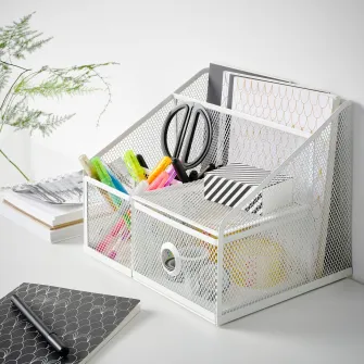 IKEA DRÖNJÖNS Organizator birou, alb, 25x20 cm