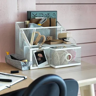 IKEA DRÖNJÖNS Organizator birou, alb, 25x20 cm