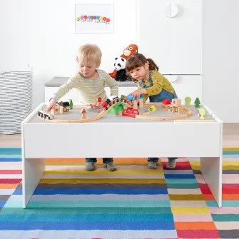 IKEA DUNDRA Masa activitati cu depozitare, alb/gri