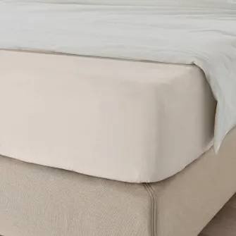 IKEA DVALA Cearsaf cu elastic, bej, 140x200 cm