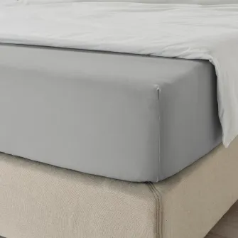 IKEA DVALA Cearsaf cu elastic, gri, 160x200 cm