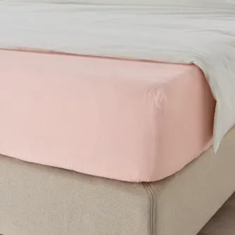 IKEA DVALA Cearsaf cu elastic, roz deschis, 180x200 cm